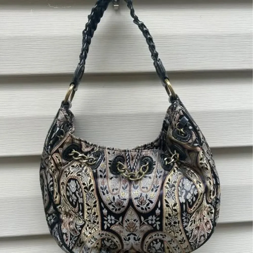 VTG Talbots tapestry small crescent purse